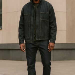 Male denim hoodie