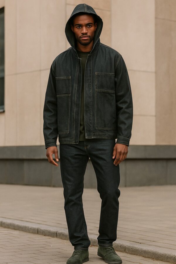 Male denim hoodie